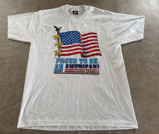 Vtg 1991 Screen Stars USA Proud To Be An American 4th July T-shirt  Adult XL picture