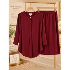 Liz Claiborne Studio Burgundy Two-Piece Set – Size Small picture