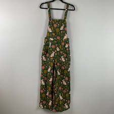 ModCloth x Princess Highway Fall Overalls Linen Blend Size 8 Bunny Rabbits picture