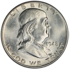 1948 50c Franklin Half Dollar Brilliant Uncirculated US Coin Mint picture