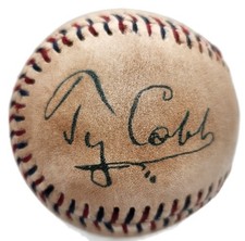 Ty Cobb Autographed 1910s Baseball. Replica Licensed By Cobb Estate picture