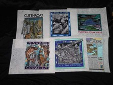 Vtg Ray Troll Alaska Art Silk Screen Sample Felts Prints Shirt Store Display picture
