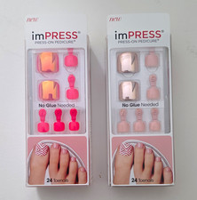 TWO imPRESS Self-Adhesive Press-On Toenails  24 Ct  picture