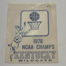 Vintage 1978 NCAA Champs University of Kentucky Wildcats Decal UK CATS EPHEMERA picture
