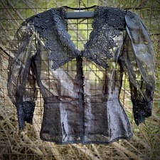 Vintage ‘80s Taffeta & Lace Peplum Blouse (Ranee Boutique) picture