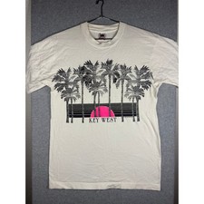 Vintage 1989 Key West Florida T Shirt Fruit of the Loom Single Stitch White M picture