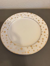 Sakura Galaxy White/14K Gold Star Porcelain Dinner Plates Set of 4 picture