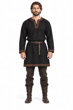 Men’s Viking Tunic Medieval Norse Costume Embroidered Renaissance Fair Shirt picture