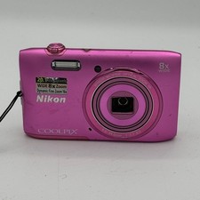 Nikon Coolpix S3600 Digital Camera Pink 20.1MP 8x Optical Zoom VR Compact Tested picture