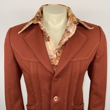 Vtg Knack Leisure Suit Jacket Mens Medium Vintage 60s 70s Polyester Coat Disco picture