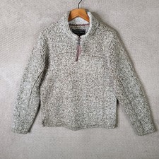 True Grit Sweater Mens XS Beige Sherpa Pullover 1/4 Zip Thick Fleece Teddy picture