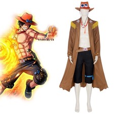 Anime Portgas·D· Ace Cosplay Coat Hat Outfit Costume Halloween Party Suit Prop picture