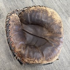 Vintage A.J. Reach Buckle Back Catcher's Mitt Baseball Glove Torn Strap 1920’s? picture