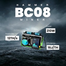 Hammer Miner BC08 Hydro 12TH/s 210W Bitcoin BTC WiFi SHA-256  Lotte Solo Miner picture