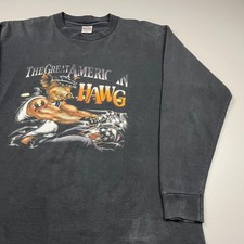 VTG Murina T-Shirt Mens XL Black Long Sleeve The Great American Hawg Biker 90s picture