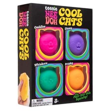Schylling NeeDoh Teenie Cool Cats 4 Set Pack Squishy Stress Sensory Fidget Toy picture
