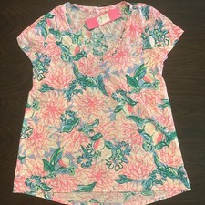 Lilly Pulitzer Women's Top Size S Etta Vneck in Pink Blossom NWT  picture