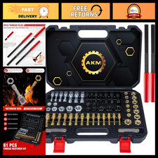 61Pcs Thread Repair Kit, Rethread Tool Set, UNC UNF Metric Chaser & Pitch Gauge picture