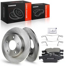 A-Premium 10.43 inch (265mm) Rear Solid Brake Rotors and Ceramic Pads Kit picture