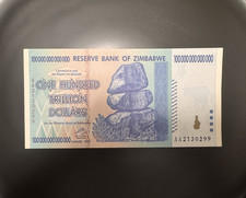 🇿🇼 ZIMBABWE 100 TRILLION DOLLAR AA/2008 P-91 UNCIRCULATED BANKNOTE picture