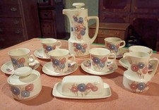 Vintage Noritake Craftone Poppy 8771 Coffee Pot, Cups & Saucers And More Japan picture