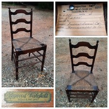 Antique Haywood Wakefield Thomasville Colonial Slat ladder Back Wicker Chair picture