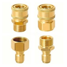 4x Pressure Washer Adapters Set Quick Disconnect Kit M22 Swivel to 3/8'' Connect picture