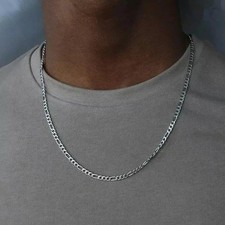 40-75cm 925 Silver 4mm Figaro Chain Necklace for Women Men Long Necklace Hip Hop picture