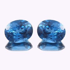 Natural Brazilian Aquamarine 14 x 12 MM Loose Oval Cut Gemstone Matching Pair picture