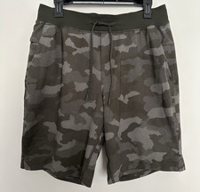 Lululemon THE Shorts Mens XL Green Camo Linerless Gym Training Stretch LM7AN9S picture