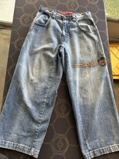 JNCO 2000s Tribal Flame Wide Leg Jeans Authentic Y2K Wide-leg 34x34 Vintage picture