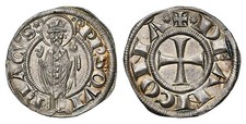 ITALIAN STATES. Papal States-Ancona. (c. 13th Century) ND AR Grosso. NGC AU58 picture