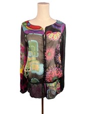 Desigual Multicolor Patchwork Print Blouse Size S 47C2201 picture