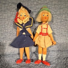 Vintage mid-20th-century jointed wooden peg dolls made in Poland picture