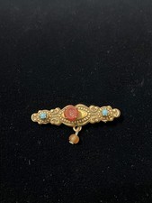 Rare Victorian Style Antique Bar Pin Brooch Cameo Engraved  picture