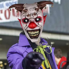 Creepy Evil Scary Halloween Clown Masks Latex Evil Jester Clown Props Same Day  picture