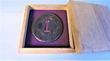 Japanese Mokko Tsuba Paulownia Gold Inlay Shakudo picture
