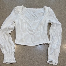 ARITZIA Wilfred White Cabo Blouse XS Side Zip Fairycore Whimsical picture