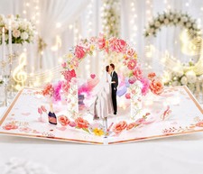 3D Pop Up Wedding Card with Music and Lights, Romantic Card for Bride and Groom picture