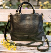Dooney Bourke All Black Florentine Leather Small Barlow Satchel Crossbody Bag picture