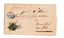 SWITZERLAND 1853 RAYON II 10Rp on Cover BERN Blue Cancel to Eriz Thun Mi 8II picture