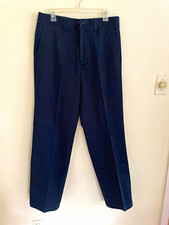 Dockers Men's 32W Navy Twill Cotton Chino Pants Classic Fit Flat Front picture