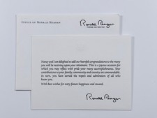 Ronald Reagan Retirement Card Presidential Memorabilia w/ Envelope 1990 picture