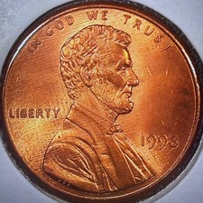 1998 P Rare Uncirculated Wide AM Full Ted Lincoln Penny - #31 picture