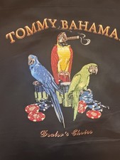 Vintage Tommy Bahama black shirt 100% Silk, L SS, embroidered “Dealers Choice” picture