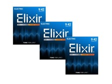 *3 SETS ELIXIR NANOWEB 12002 NICKEL PLATED ELECTRIC GUITAR STRINGS LIGHT -9-42* picture
