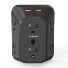 6 Outlet Extender Surge Protector Multi Plug Wall Adapter USB Charger Ports with picture