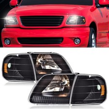 For 97-03 Ford F150 1997 1998 1999-2002 Expedition Black Headlights&Corner Light picture