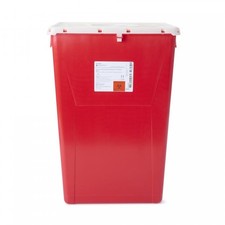 McKesson Prevent Sharps Container 18 Gal. Red Base White Lid Vertical Entry 7 picture
