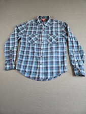 Arizona Jean Co. Flannel Shirt Men's S Blue Plaid picture